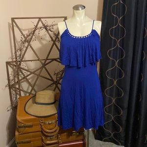 Royal blue drawstring dress